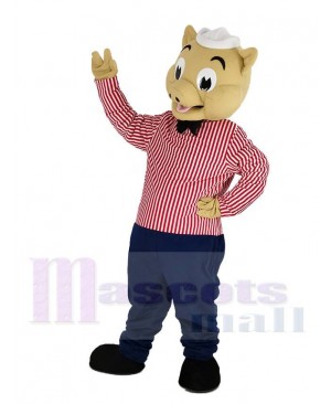 Waiter Pig Mascot Costume Animal