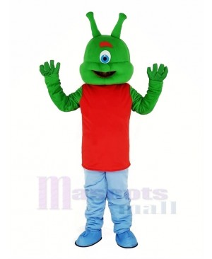 Green Alien Mascot Costume Cartoon