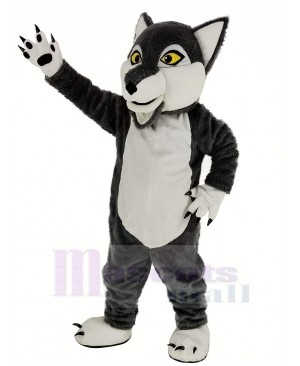 Long-haired Gray Wolf Mascot Costume Animal