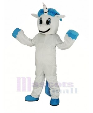 White Unicorn Mascot Costume Cartoon