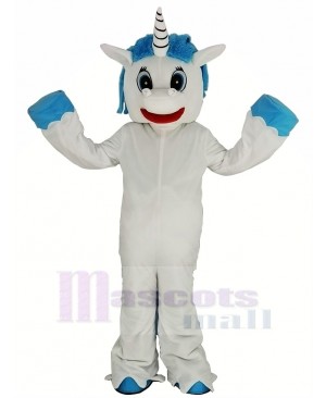 Unicorn with Blue Mane Mascot Costume Animal