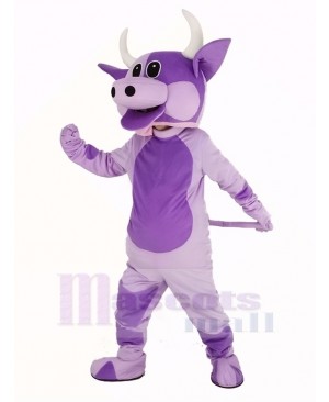 Purple Cow Mascot Costume Animal