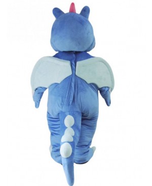 Cute Blue Dragon Mascot Costume