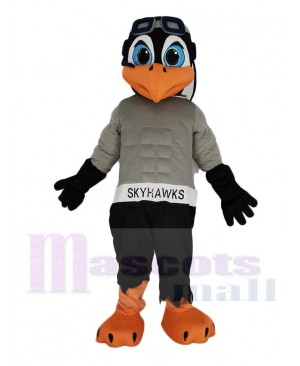 Black and Gray Skyhawk Mascot Costume