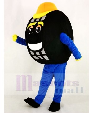 Blue Auto Tyre Cab Tire Mascot Costume Cartoon