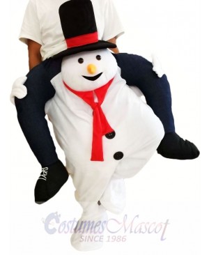 Piggyback Snowman Carry Me Ride White Snowman Mascot Costume