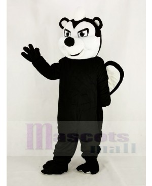 Realistic Black Stinky Skunk Mascot Costume Animal
