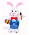 6 ft Easter Inflatable Bunny Holding Paintbrush with LED Lights Outdoor Indoor Holiday Decoration Yard Lawn Home Outside Art Decor