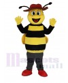 Happy Yellow and Black Bee Mascot Costume