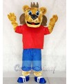 Red Sports Coaching Lion Mascot Costumes Animal