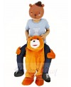 For Children/ Kids Ride on Brown Teddy Bear Carry Me Ride Mascot Costume Stuffed Stag 