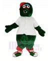Red Hat Green Monster with White T-shirt Mascot Costume