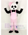 Panda with Pink Overalls and Hat Mascot Costume Animal