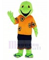 Green Lizard with Orange T-shirt Mascot Costume Animal
