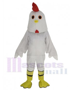 White Chicken fowl Mascot Costume Animal