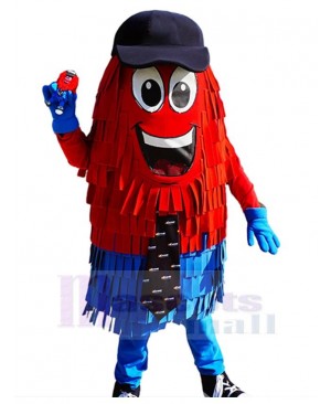 New Blue and Red Car Wash Cleaning Brush Mascot Costume with Bow Tie