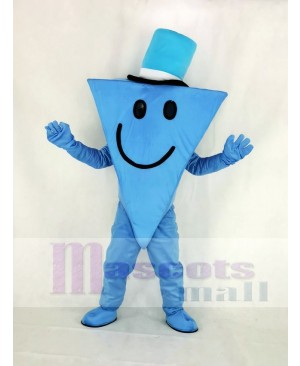 Mr Cool with Blue Hat Mascot Costume Cartoon