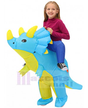Kids Inflatable Triceratops Dinosaur Suit Halloween Christmas Costume Fancy Costume for Cosplay Party Celebration