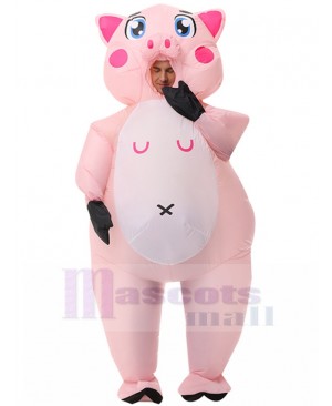 New Adult Pig Inflatable Cloth Cosplay Inflatable Suit Halloween Christmas Holiday Blow Up Costume