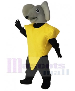 Cheese Slice with Mouse Hood Mascot Costume Animal