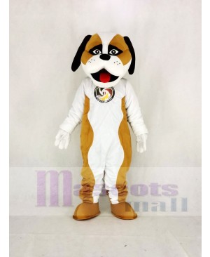 Brown And White St. Bernard Dog Mascot Costume Animal