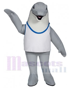 Grey Dolphin Mascot Costume Marine Animal