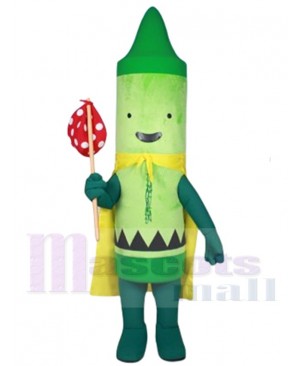 Pea Green Crayon Esteban Mascot Costume Cartoon