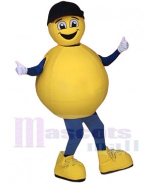 Yellow Lottery Lotto Ball Mascot Costume Cartoon