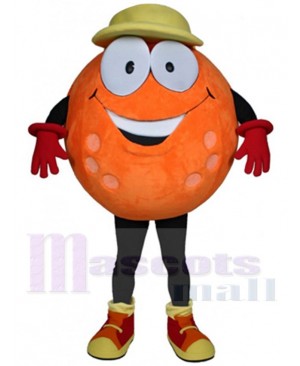 Orange Golf Ball Mascot Costume Cartoon