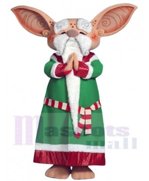 Long Beard Santa’s Sensei Mascot Costume Cartoon