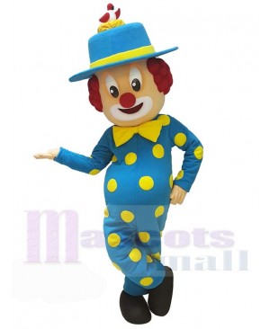 Cute Clown Mascot Costume in Blue Outfit People