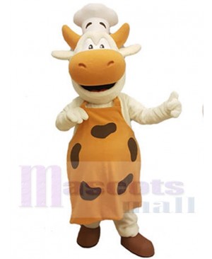 Chubby Chef Cow Mascot Costume Animal