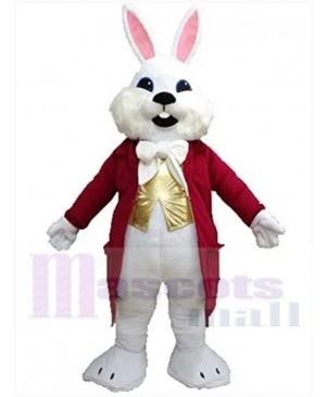 Easter Bunny Mascot Costume Animal in Red Tuxedo