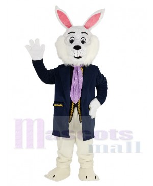 Easter Blue Bunny Rabbit in Blue Suit Mascot Costume