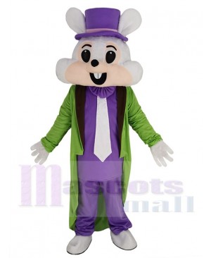 Easter Bunny Rabbit Mascot Costume Animal with Purple Magic Hat