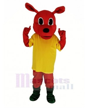 Red Kangaroo with Yellow T-shirt Mascot Costume Animal