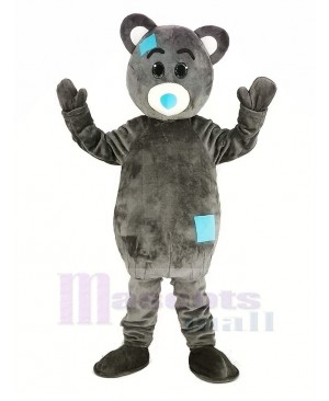 Gray Teddy Bear Mascot Costume Cartoon Male