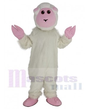 Cute Goat Sheep Mascot Costume Animal with Pink Face	