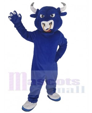 Sport Blue Bull Mascot Costume Animal