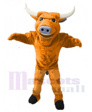 Strong Yellow Bull Mascot Costume Animal
