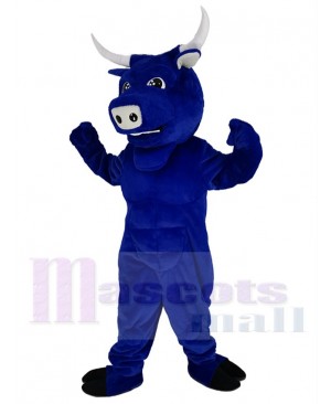 Strong Blue Bull Mascot Costume Animal