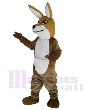 Friendly Brown Kangaroo Mascot Costume Animal