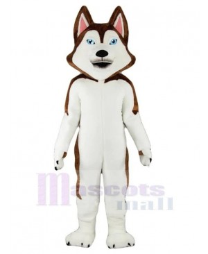 Brown and White Husky Dog Mascot Costume Animal