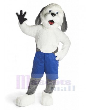 Sheepdog Dog Mascot Costume Animal in Blue Pants