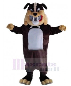 Evil Bulldog Mascot Costume Animal with Sharp Teeth