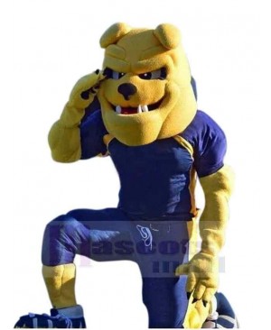 Power Sport Bulldog Mascot Costume Animal in Blue Coat