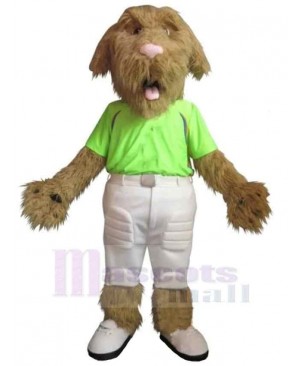 Plush Solar Dog Mascot Costume Animal in Green T-shirt