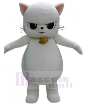 Fierce White Cat Mascot Costume Animal
