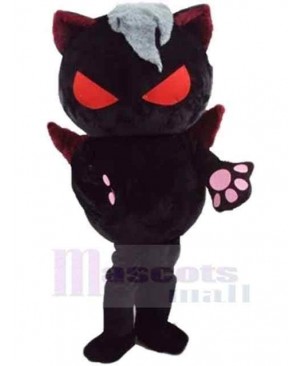 Evil Black Cat Mascot Costume Animal with Red Eyes
