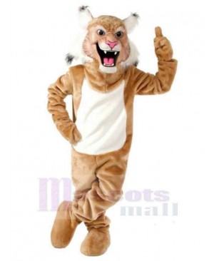 Comical Brown Wildcat Mascot Costume Animal Adult